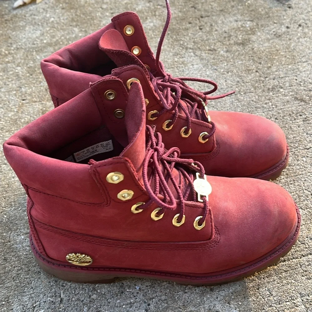 Timberland boots kids 4 burnt faded red - Picture 7 of 13